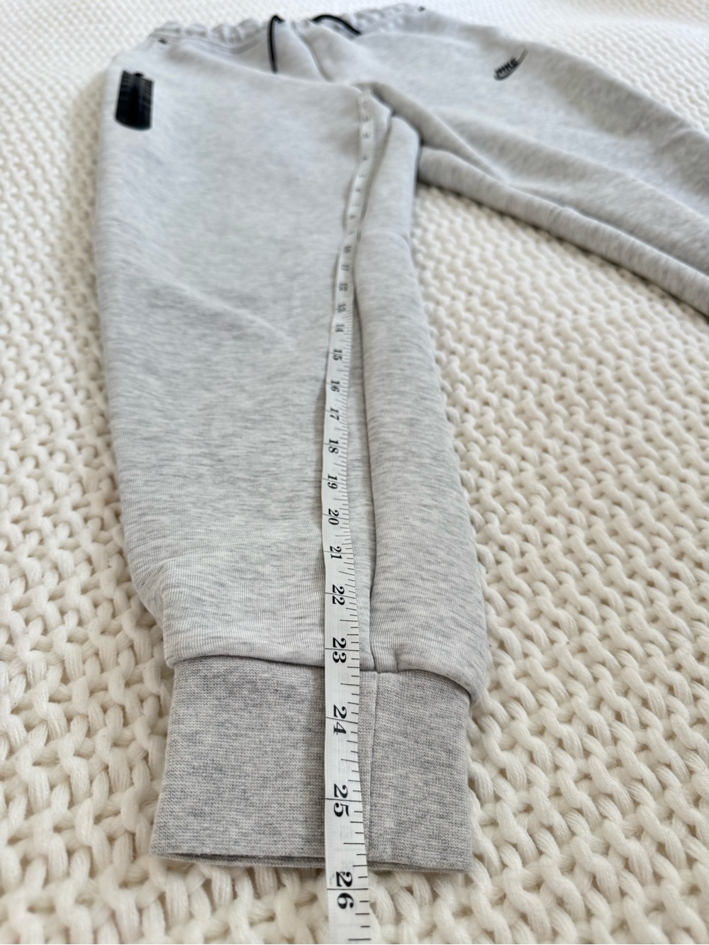 Nike Light Gray Fleece Joggers with Black Swoosh And Accents - Picture 7 of 7